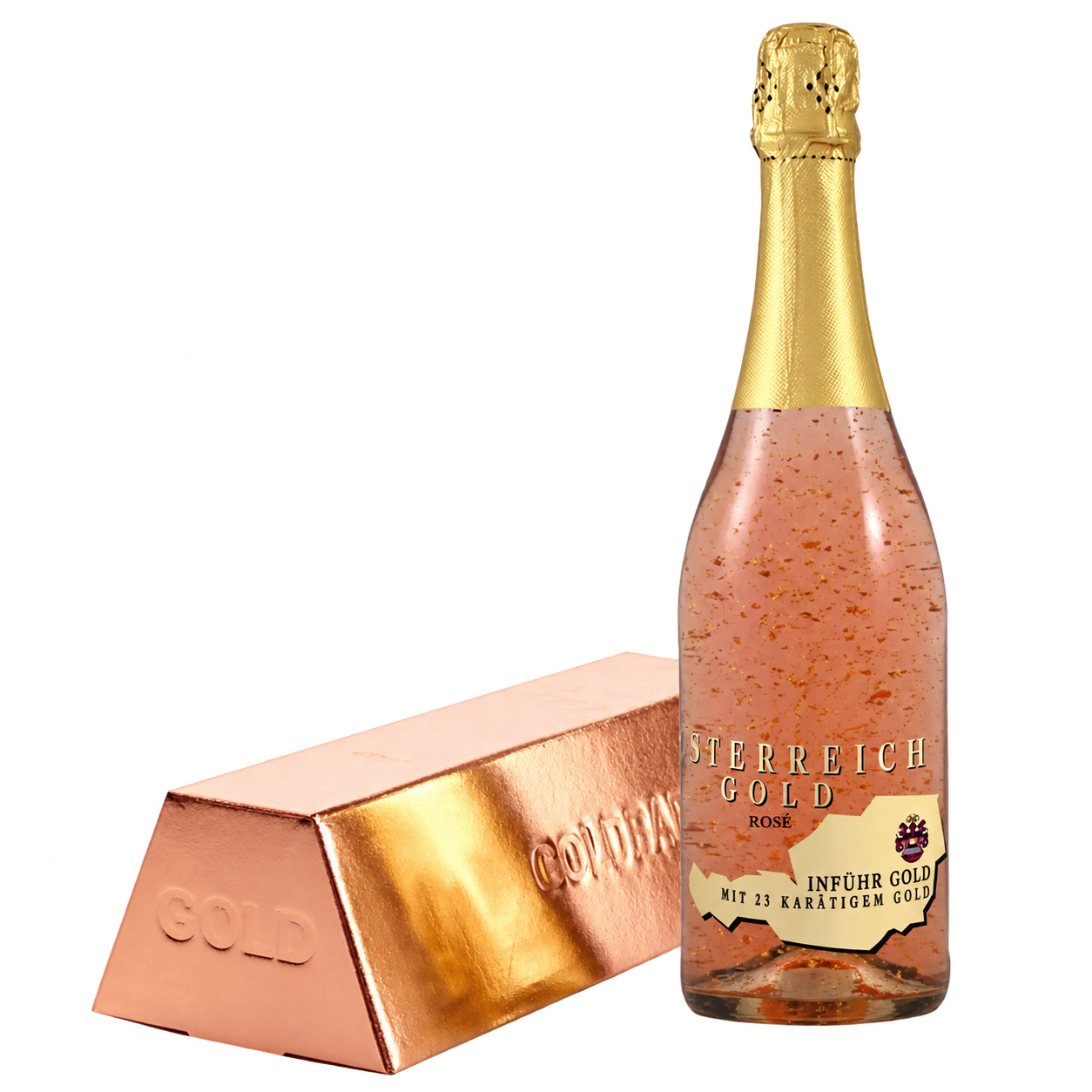 Österreich Gold Rosé — пенливо вино със златни частици